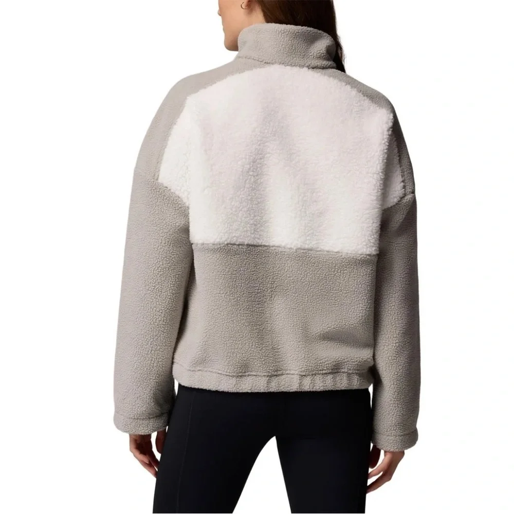 Columbia Women’s Sherpa Fleece 1/4 Zip Pullover Jacket Relax Fit XL Colorblock - Picture 9 of 9
